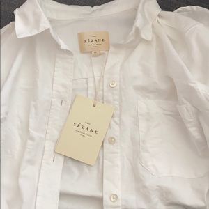 Sézane Tomboy Shirt in Ecru